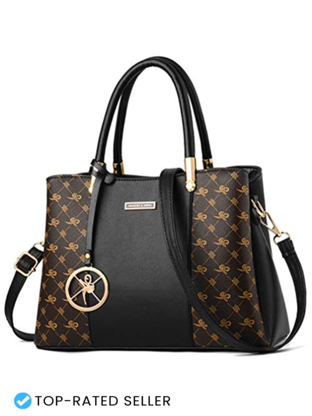 PU Leather Satchel Handbag Tote Shoulder Bag with Removable Strap Women's